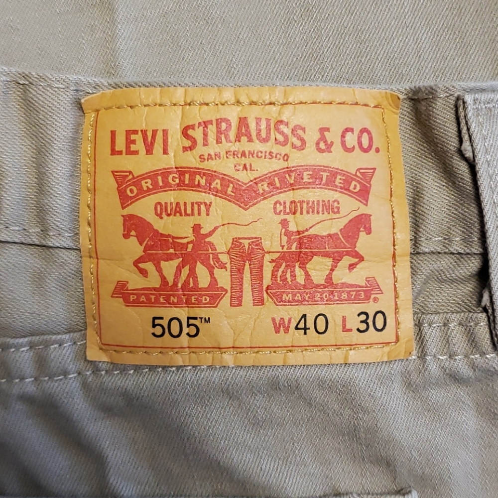 Levi's 505 Classic Twill Jeans Tan Khaki 40x30 - Picture 5 of 11
